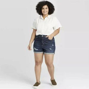 Universal Thread Plus Size 26W High Rise Dark Wash Denim Shorts